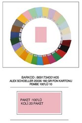 Alex Schoeller 25x35 cm Fon Kartonu 160 gr /m² No:10 Pembe100 lü - ALEX SCHOELLER