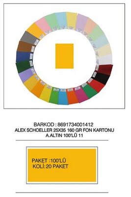 Alex Schoeller 25x35 cm Fon Kartonu 160 gr /m² No:11 A.Altın 100 lü - 1