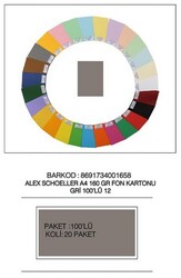 Alex Schoeller 25x35 cm Fon Kartonu 160 gr /m² No:12 Gri - ALEX SCHOELLER