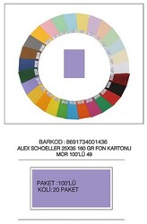 Alex Schoeller 25x35 cm Fon Kartonu 160 gr /m² No:49 Mor - ALEX SCHOELLER