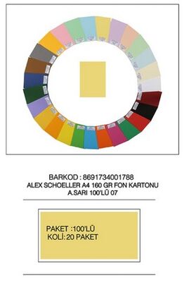 Alex Schoeller A4 Fon Kartonu 160 gr /m² No:07 Açık Sarı - 1