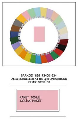 Alex Schoeller A4 Fon Kartonu 160 gr /m² No:10 Pembe - 1