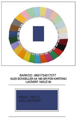 Alex Schoeller A4 Fon Kartonu 160 gr /m² No:30 Lacivert - 1