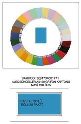 Alex Schoeller A4 Fon Kartonu 160 gr /m² No:55 Mavi - 1