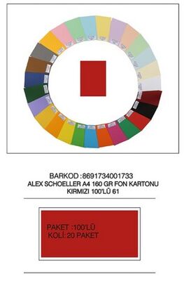 Alex Schoeller A4 Fon Kartonu 160 gr /m² No:61 Kırmızı 100 lü - 1