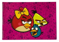 Angry Birds 25x35 cm Karton Kapak Spiralli Resim Defteri 15 yp - KESKİN COLOR