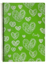 Atlas Candy A4 PP Kapak Spiralli Defter Çizgili 100 yp - 2