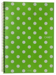 Atlas Candy A4 PP Kapak Spiralli Defter Kareli 100 yp - ATLAS DEFTER