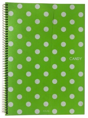 Atlas Candy A4 PP Kapak Spiralli Defter Kareli 100 yp - 1