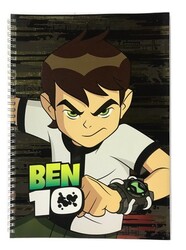 Ben10 A4 Karton Kapak Spiralli Defter Kareli 80 yp - 1