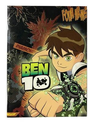 Ben10 A5 Yaldızlı Karton Kapak Okul Defteri Çizgili 56 yp - 1