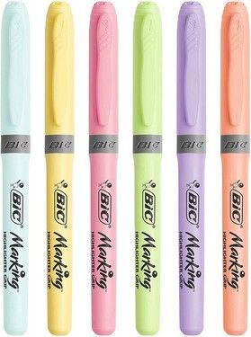 Bic Marking Kalem Tip Fosforlu Kalem Pastel Seri 6 Renk - 1