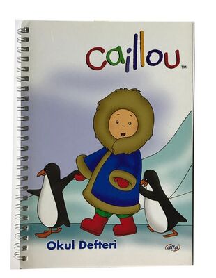 Caillou A5 Karton Kapak Spiralli Okul Defteri Kareli 80 yp - 1