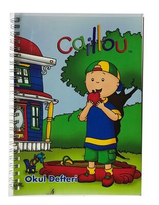 Caillou A5 Karton Kapak Spiralli Okul Defteri Kareli 80 yp - 2