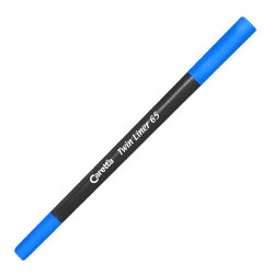 Caretta 65-07 Twin Liner , Çift Uçlu Keçeli Kalem Mavi - 1