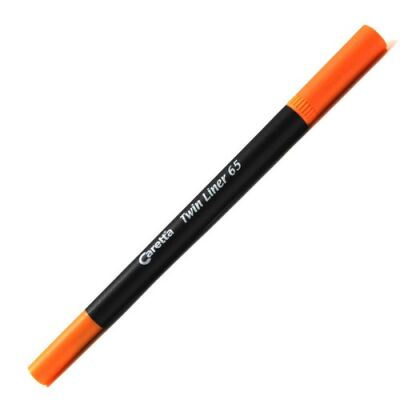 Caretta 65-08 Twin Liner , Çift Uçlu Keçeli Kalem Turuncu - 1