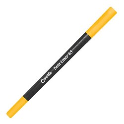 Caretta 65-13 Twin Liner , Çift Uçlu Keçeli Kalem Sarı - 1