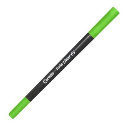 Caretta 65-43 Twin Liner , Çift Uçlu Keçeli Kalem Fosforlu Yeşil - 1