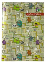 Çınar College Pattern A4 PP Kapak Defter Kareli 80 yp - 2