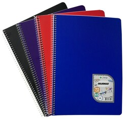 Çınar Colormaxi A4 PP Kapak Spiralli Defter Düz 72 yp - 1