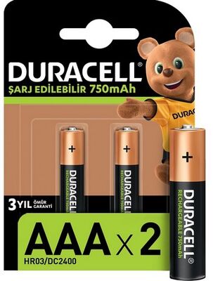 Duracell Şarjlı İnce Kalem Pil AAA 900 mah 2 li - 1