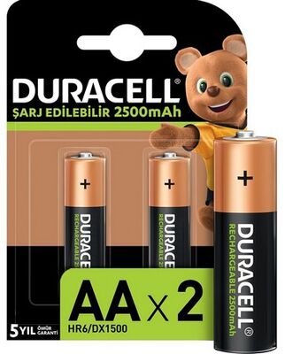 Duracell Şarjlı Kalem Pil AA 2500 mah 2 li - 1