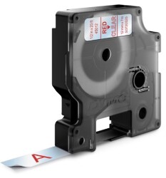 Dymo D1 Yedek Şerit, 12 mm x 7 mt, Şeffaf/ Kırmızı (45012) - DYMO