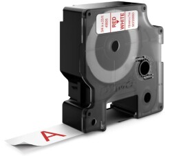 Dymo D1 Yedek Şerit, 19 mm x 7 mt, Beyaz/ Kırmızı (45805) - DYMO