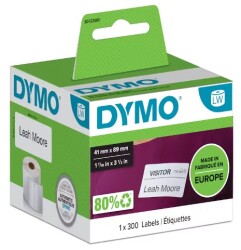 Dymo LW İsim Kartı Etiketi, 300 Etiket 89 x 41 mm (11356) - DYMO