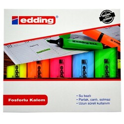 Edding 344 Fosforlu Kalem Takımı 5 Renk - 1