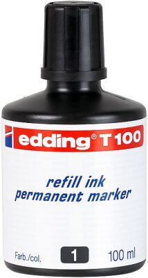 Edding T-100 Permanent Markör Mürekkebi 100 ml Siyah - 1