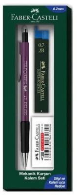 Faber-Castell 1347 Mekanik Kurşun Kalem 0,7 mm Set, Fuşya - 1