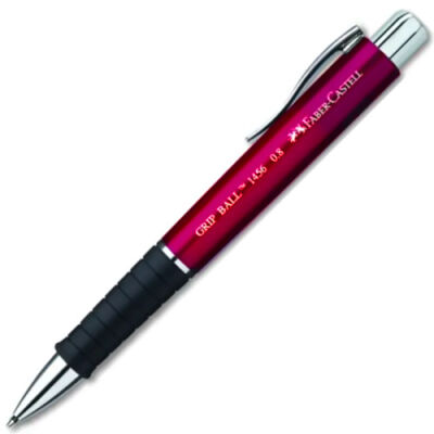 Faber-Castell 1456 Grip Ball Tükenmez Kalem 0,8 mm, Kırmızı - 1