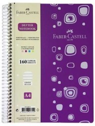 Faber-Castell A4 PP Kapak Defter Çizgili, Mor 160 yp - FABER-CASTELL