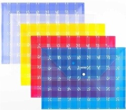 Faber-Castell Çıtçıtlı Dosya Çizgi Desenli, Kırmızı - FABER-CASTELL