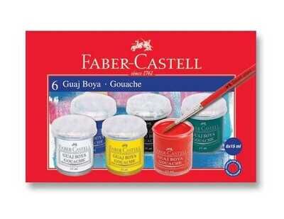 Faber-Castell Guaj Boya Takımı Şişe 6 Renk - 1