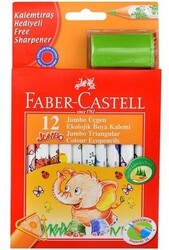 Faber-Castell Jumbo Üçgen Ekolojik Kuru Boya Kalem Takımı Yarım 12 Renk - 1