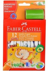 Faber-Castell Jumbo Üçgen Ekolojik Kuru Boya Kalem Takımı Yarım 12 Renk - FABER-CASTELL