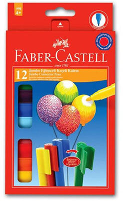 Faber-Castell Keçeli Boya Kalem Takımı Eğlenceli Jumbo 12 Renk - 1