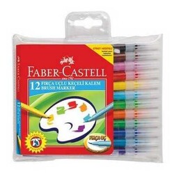 Faber-Castell Keçeli Boya Kalem Takımı Fırça Uç 12 Renk - FABER-CASTELL