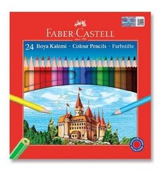 Faber-Castell Kuru Boya Kalem Takımı Karton Kutu 24 Renk - 1