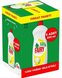 Fairy Bulaşık Deterjanı Limon Avantaj Paketi 650 ml x 6 Ad - 1