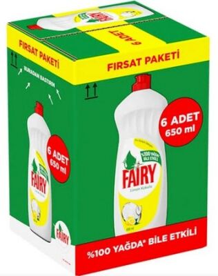 Fairy Bulaşık Deterjanı Limon Avantaj Paketi 650 ml x 6 Ad - 1