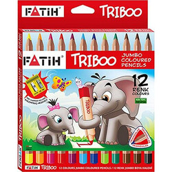 Fatih Kuru Boya Kalem Takımı Colored Tribo Üçgen Jumbo 12 Renk - 1