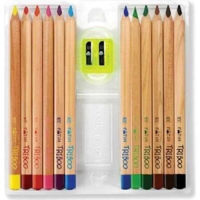 Fatih Kuru Boya Kalem Takımı Colored Tribo Üçgen Jumbo 12 Renk - 2