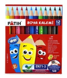 Fatih Kuru Boya Kalem Takımı Yarım Boy 12 Renk - FATİH