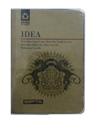 Gıpta 2141 Idea Plastik Şeffaf Kapak Kraft Bloknot A6 Düz 96 yp - 2