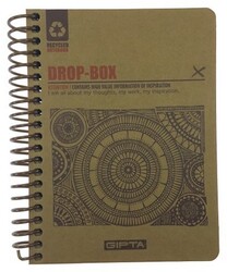 Gıpta Drop-Box Sert Kapak,Spiralli Kraft yp Defter 13x18 cm 100 yp - 3