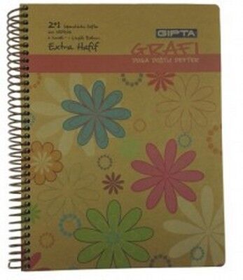 Gıpta Grafi ,Sert Kapak, Spiralli Extra Hafif 2+1 Ayraçlı Defter , 22,5x30cm 120yp - 1