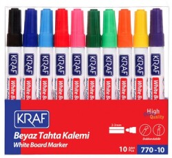 Kraf Beyaz Tahta Kalemi Doldurulabilir 770-10 10 Lu Set - KRAF
